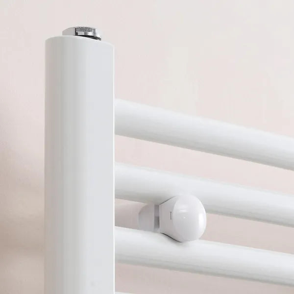 Straight Heated Towel Rail, Hydronic Bathroom Ladder Radiator Towel Warmer For Central Heating 600mm x 700mm, White