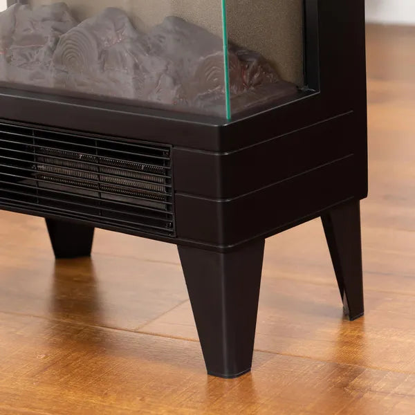 Electric Fireplace Heater Freestanding 750W/1500W With LED Screen Remote Included Quiet Heater Indoor Use Black