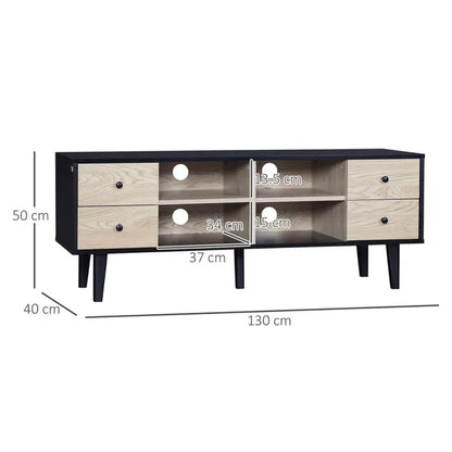 TV Unit Cabinet for TVs up to 60 Inches, TV Stand with Drawers and Adjustable Shelves for Living Room, Grey