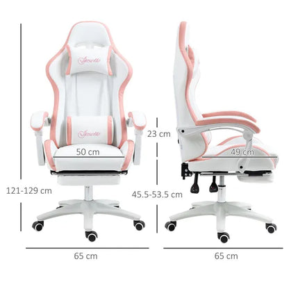 Racing Gaming Chair, Reclining PU Leather Computer Office Chair with 360 Degree Swivel Seat, Footrest, Removable Headrest