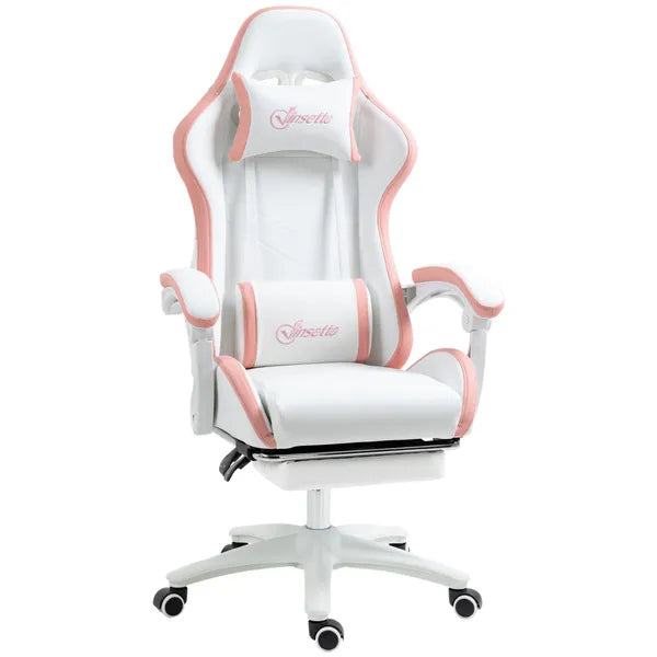 Racing Gaming Chair, Reclining PU Leather Computer Office Chair with 360 Degree Swivel Seat, Footrest, Removable Headrest