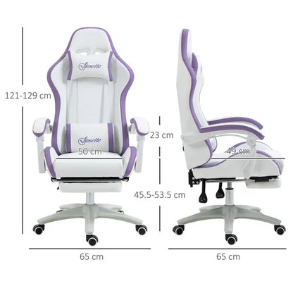 Racing Gaming Chair, Reclining PU Leather Computer Office Chair with 360 Degree Swivel Seat, Footrest, Removable Headrest