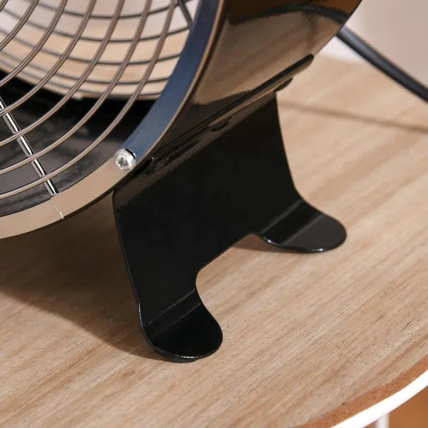 26cm 2-Speed Electric Table Desk Fan W/ Safety Guard Anti-Slip Feet Portable Personal Cooling Fan Home Office Bedroom Black