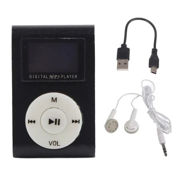 Portable Retro Old School Style MP3 Music Player Mini Clip-Type With LCD Screen Includes 32GB Memory Card