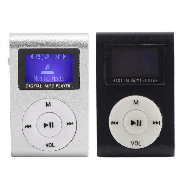 Portable Retro Old School Style MP3 Music Player Mini Clip-Type With LCD Screen Includes 32GB Memory Card