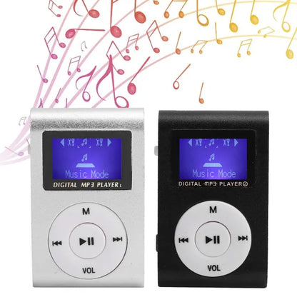 Portable Retro Old School Style MP3 Music Player Mini Clip-Type With LCD Screen Includes 32GB Memory Card