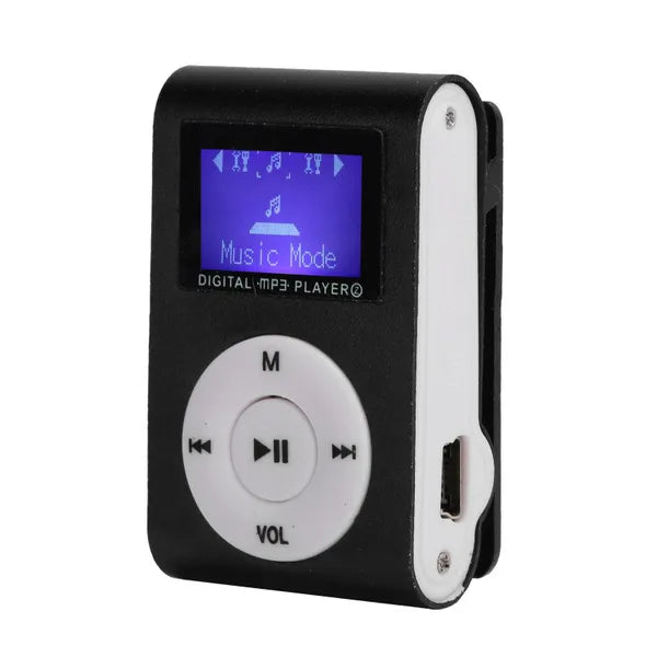 Portable Retro Old School Style MP3 Music Player Mini Clip-Type With LCD Screen Includes 32GB Memory Card