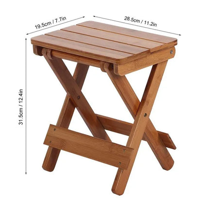 Natural Eco Relaxing Bamboo Folding Wooden Stool Table