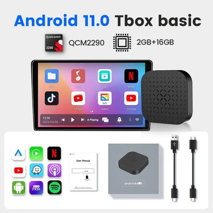 CarlinKit Basic Wireless CarPlay Auto Tv Box AI Box Android 11 For iPhone Iptv Netflix Youtube 5G WiFi Qualcomm Smart Box