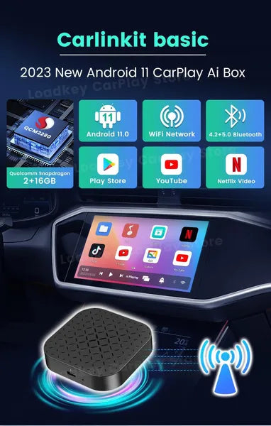 CarlinKit Basic Wireless CarPlay Auto Tv Box AI Box Android 11 For iPhone Iptv Netflix Youtube 5G WiFi Qualcomm Smart Box