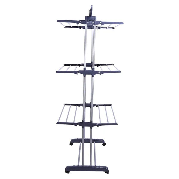 Heavy Duty Laundry Clothes Indoor Outdoor Portable Folding Drying Rack Rail Rolling Hanger Holder Airer