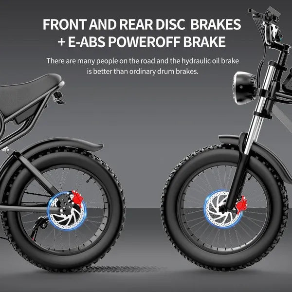 Ridstar Q20 1000W 48V 20'' Fat Tyre 20A Battery All Terrain Off-Road Electric Bike