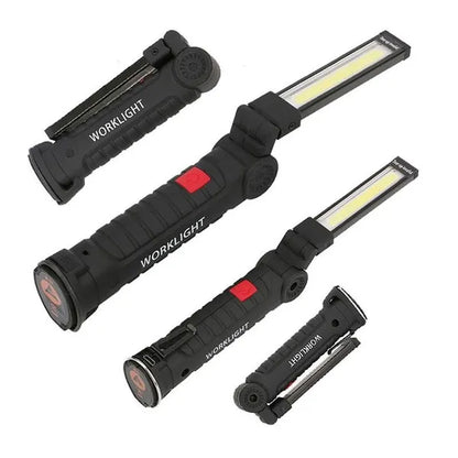 Rechargeable Magnetic LED Emergency Floodlight COB Folding Camping Work Light Strong Flashlight Car Service Lamp Torch