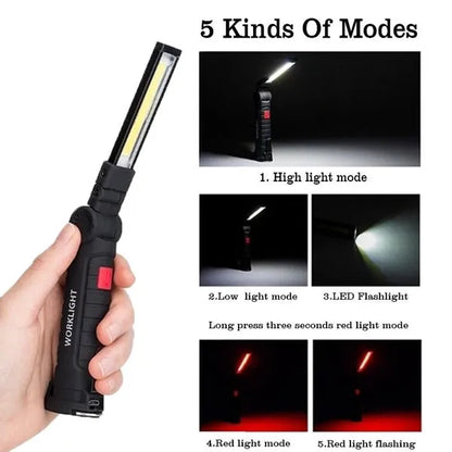 Rechargeable Magnetic LED Emergency Floodlight COB Folding Camping Work Light Strong Flashlight Car Service Lamp Torch