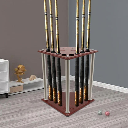 8 Hole Pool Cue Rack Floor Stand Stick Holder Billiard Cue Rack Wooden Organizer