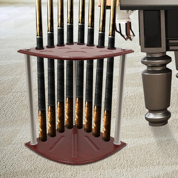 8 Hole Pool Cue Rack Floor Stand Stick Holder Billiard Cue Rack Wooden Organizer