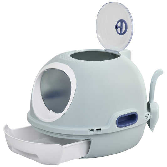 Cat Litter Box With Litter Scoop, Drawer-Type Easy To Clean, Skylight, Light And Easy To Move