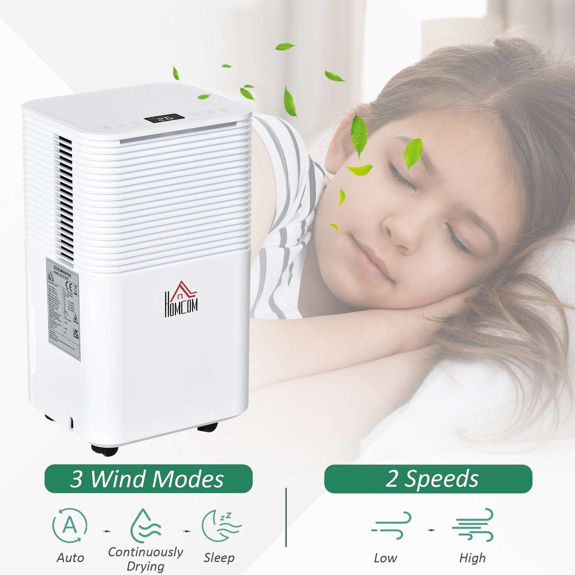 10L/Day 2000ML Portable Quiet Dehumidifier for Home Laundry Room Bedroom Basement, Electric Moisture Air De-Humidifier with 3 Modes