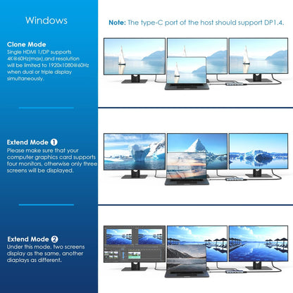 USB C Docking Station, WAVLINK 13 in 1 Multiport USB C Adapter Docking Station Hub With 2 HDMI 4K Display  Port 5 USB 89W PD