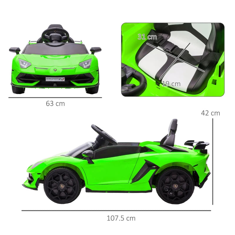 Lamborghini Licensed 12V Kids Electric Car With  Butterfly Doors, Music Horn Suspension And Remote