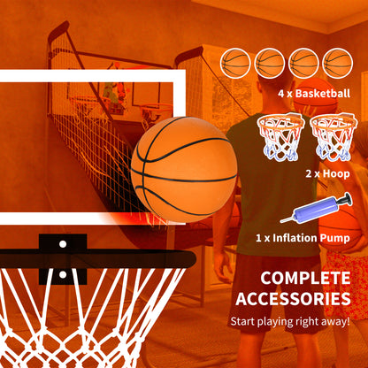 SPORTNOW Foldable Double Shot Basketball Arcade Game with 8 Modes