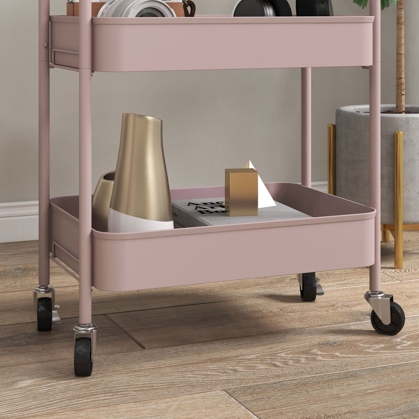 Three-Tier Steel Storage Trolley - Pink Or Blue