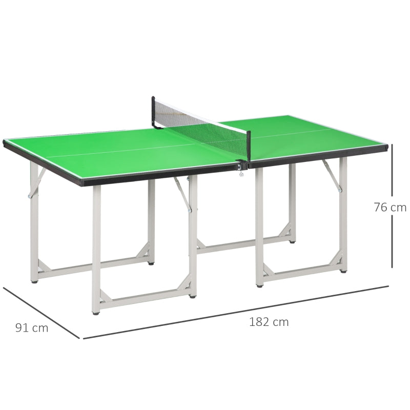 6ft 182cm Mini Table Tennis Table Folding Ping Pong Table with Net Multi-Use Table for Indoor Outdoor Game, Blue