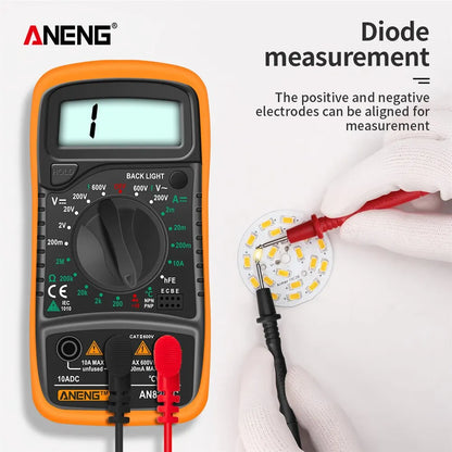 ANENG AN8205C Digital Multimeter AC/DC Ammeter Volt Ohm Multimeter Tester Meter With Thermocouple LCD Backlight Portable