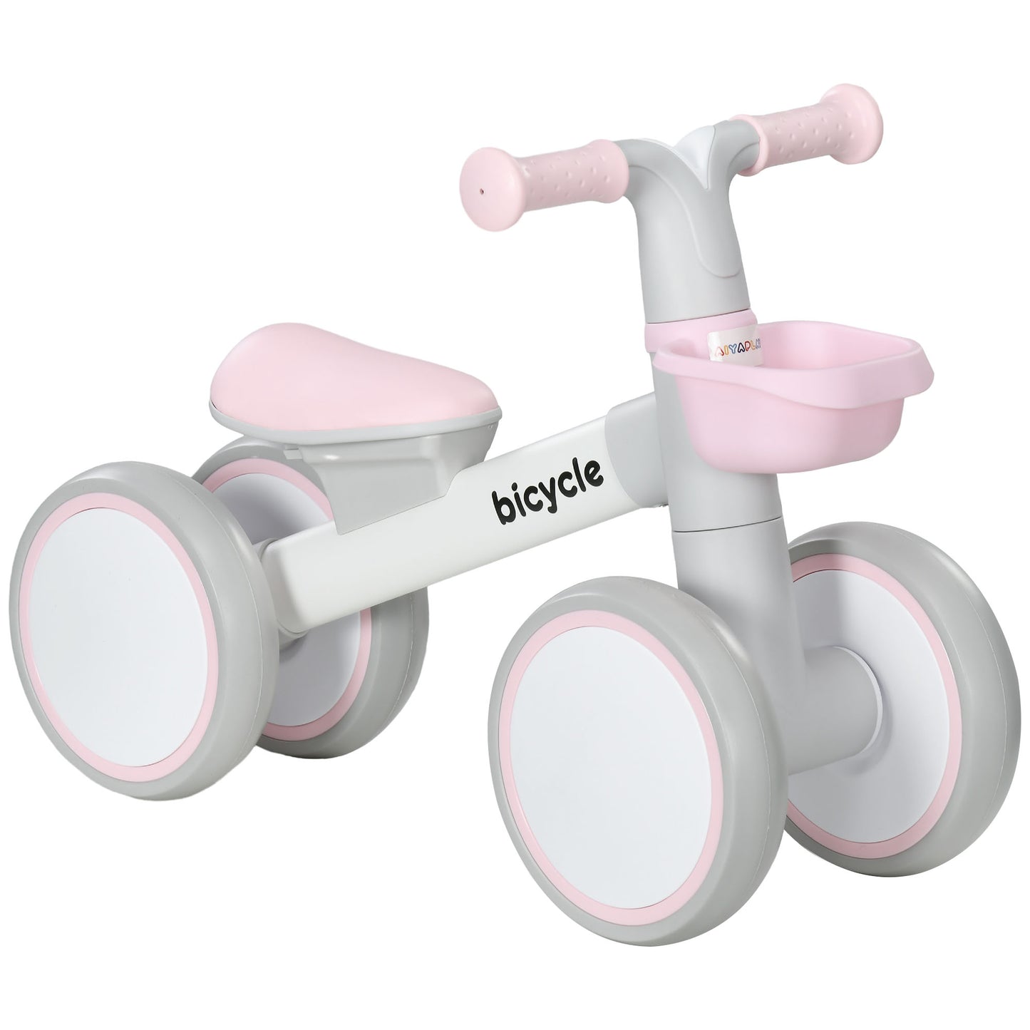 AIYAPLAY Kids Balance Bike for 1-3 Years Old with Adjustable Seat, Silent Wheels, Green / Pink / White