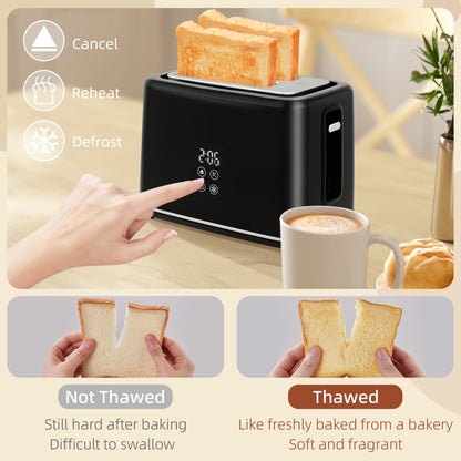 Kettle and 2 Slice Toaster Set, 1.5L 3000W Fast Boil Kettle with Insulation, Kitchen Set with 7 Level Browning Controls - Black