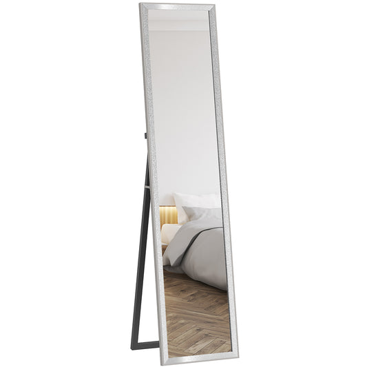 Full Length Mirror, 37 x 157cm Wall Mounted, Leaning, Free Standing Mirror, Framed Full Body Mirror for Living Room, Bedroom, Silver