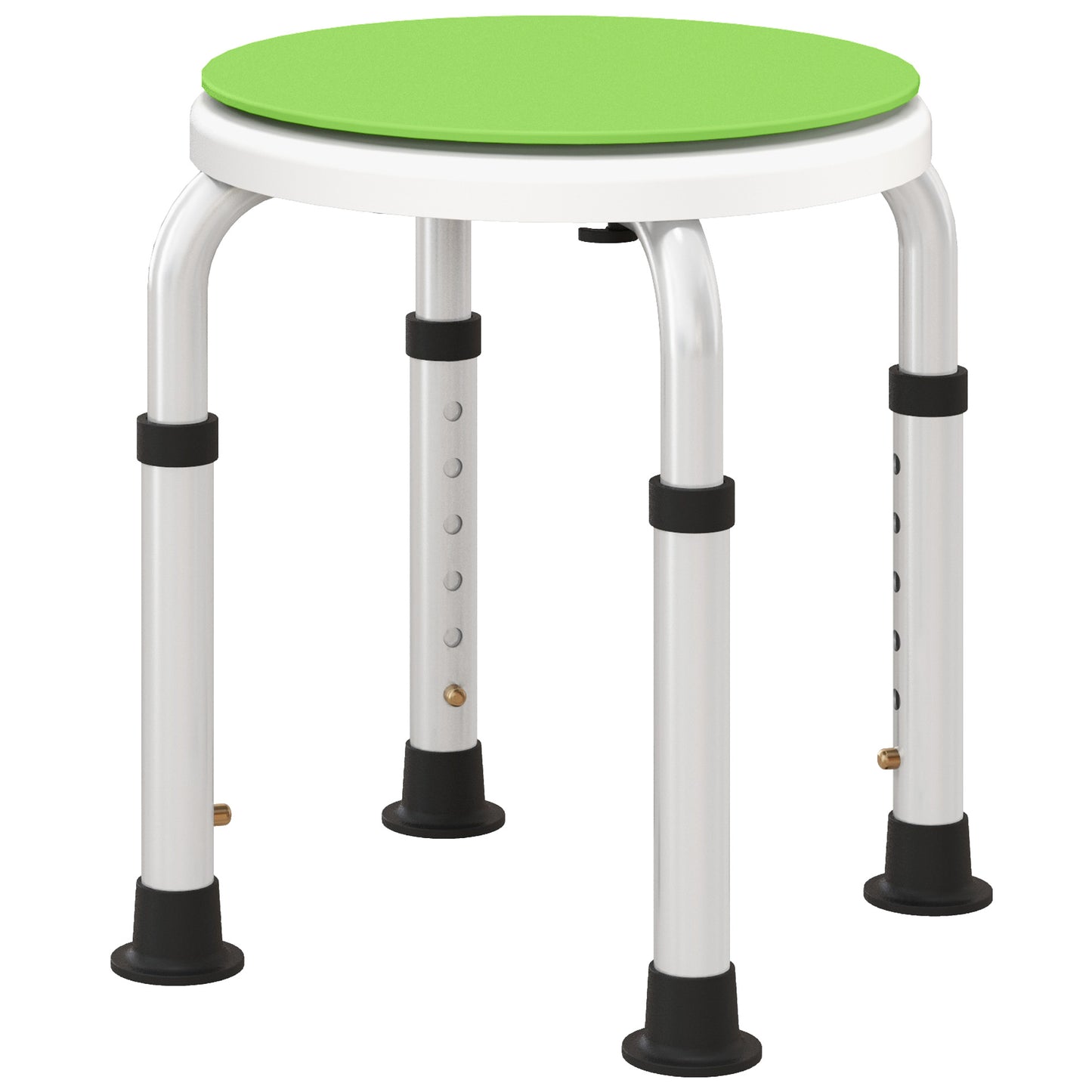 360° Swivel Shower Chair, Height Adjustable Aluminium Shower Stool with Non-Slip Feet - Green