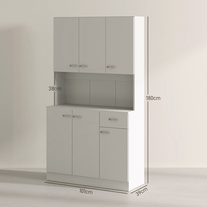 Freestanding Kitchen Pantry Storage Cabinet Cupboard Organiser - White