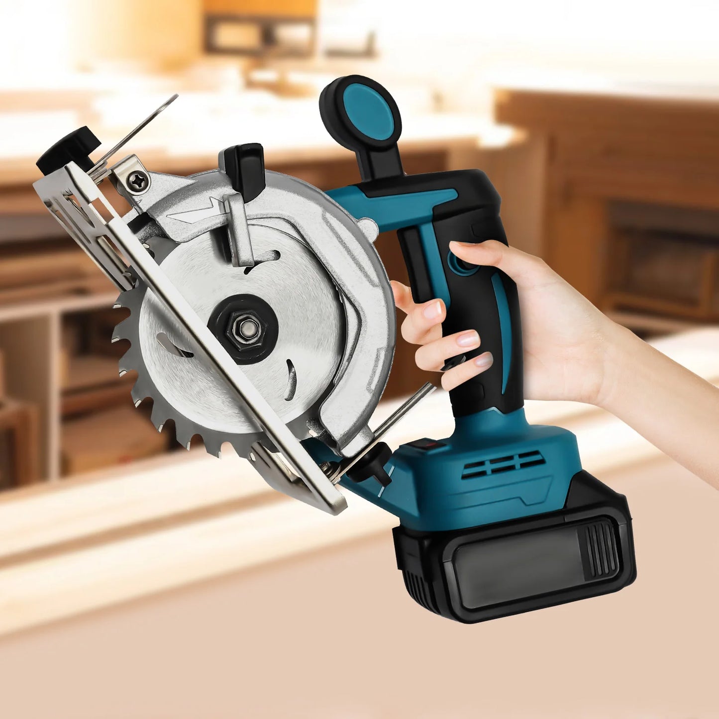 Brushless Bevel Tile Cutting Cordless Electric Circular 0-45° Cutter Saw with Charger for Cutting Wood and Ceramic Tiles