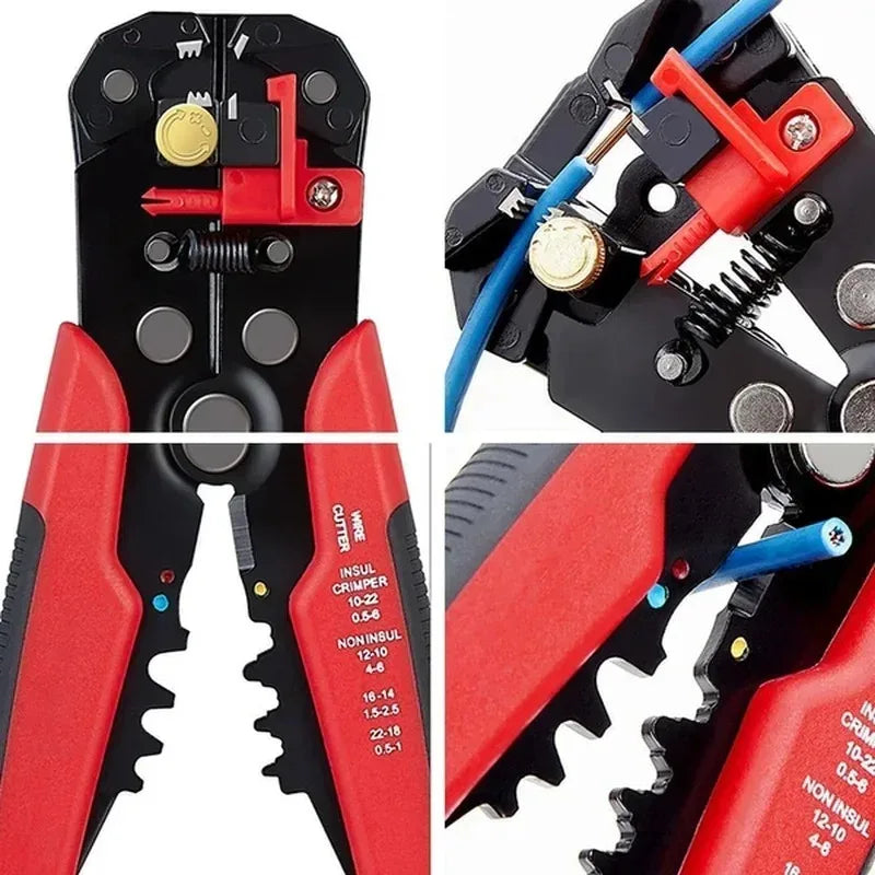 Crimper Cable Cutter Adjustable Automatic Wire Stripper Multifunctional Stripping Crimping Pliers Terminal Hand Tool