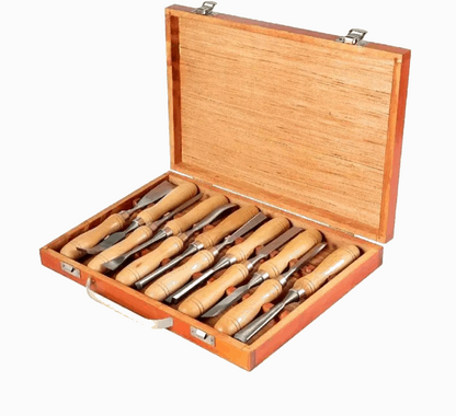 12 Piece Wood Carving Hand Chisel Set Lathe Knife DIY Wood Turning Woodworking Professional Gouges Woodcraft Carpentry Tools