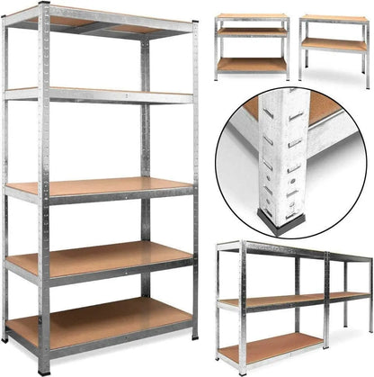 Heavy Duty 5 Tier Boltless Garage Shelving Unit Shed Warehouse Workshop Office Storage Shelves Metal Racking, Adjustable