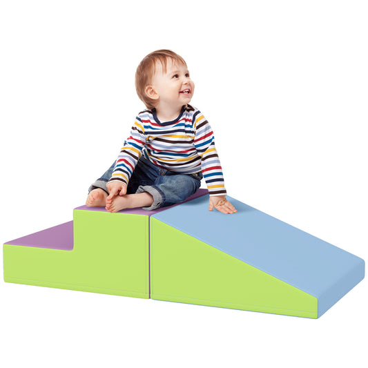 2 Piece Soft Play Set for Toddler Climb and Crawl, for 12-36 Months, Blue