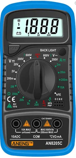 ANENG AN8205C Digital Multimeter AC/DC Ammeter Volt Ohm Multimeter Tester Meter With Thermocouple LCD Backlight Portable