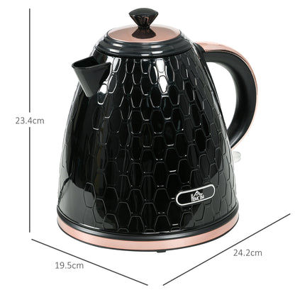 Electric Kettle, 1.7L, Fast Boil, 3kW Water Kettle with Removable Washable Anti-scale Filter, BPA Free, Black