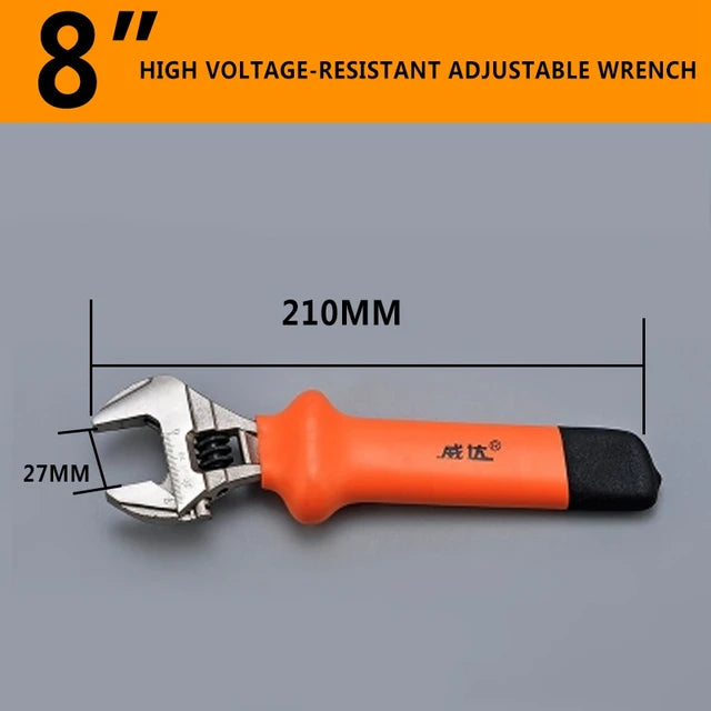 1000V High Voltage-Resistant Adjustable Wrench Spanner Electrician Maintenance Hand Tools  6" 8" 10" 12" Wrench