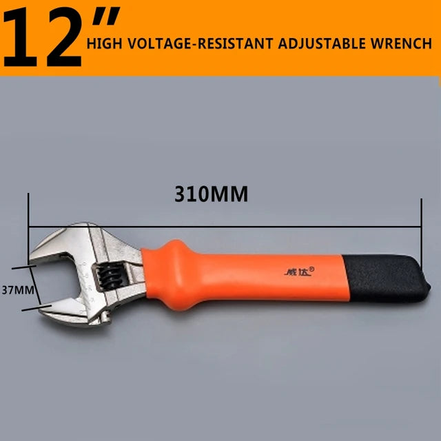 1000V High Voltage-Resistant Adjustable Wrench Spanner Electrician Maintenance Hand Tools  6" 8" 10" 12" Wrench