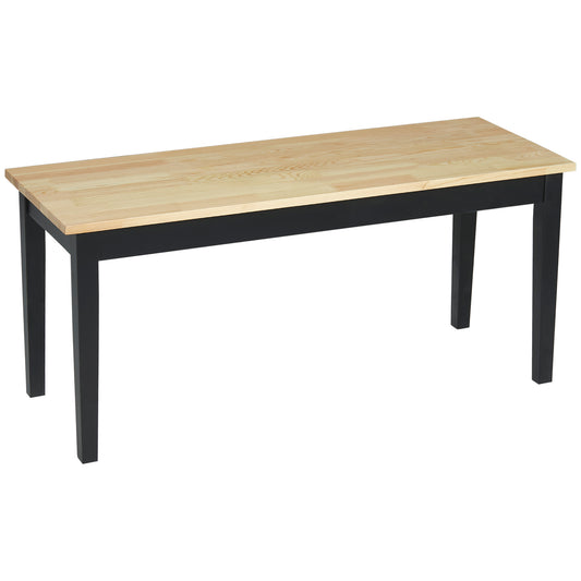 102 cm Wood Dining Bench for 2 People, Wooden Bench for Kitchen, Dining Room, Entryway, Black