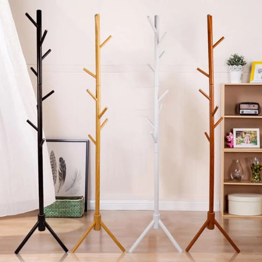 Coat Hat Hanger Wooden Pole Storage Rack Slender Hanging Bracket Shelf Hat Holder Hook