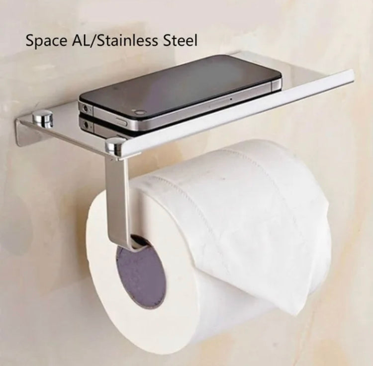 Space AL / Stainless Steel Toilet Paper Tissue Roll Holder Wall Mount Tissue Roll Dispenser Organiser