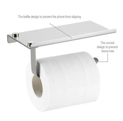 Space AL / Stainless Steel Toilet Paper Tissue Roll Holder Wall Mount Tissue Roll Dispenser Organiser