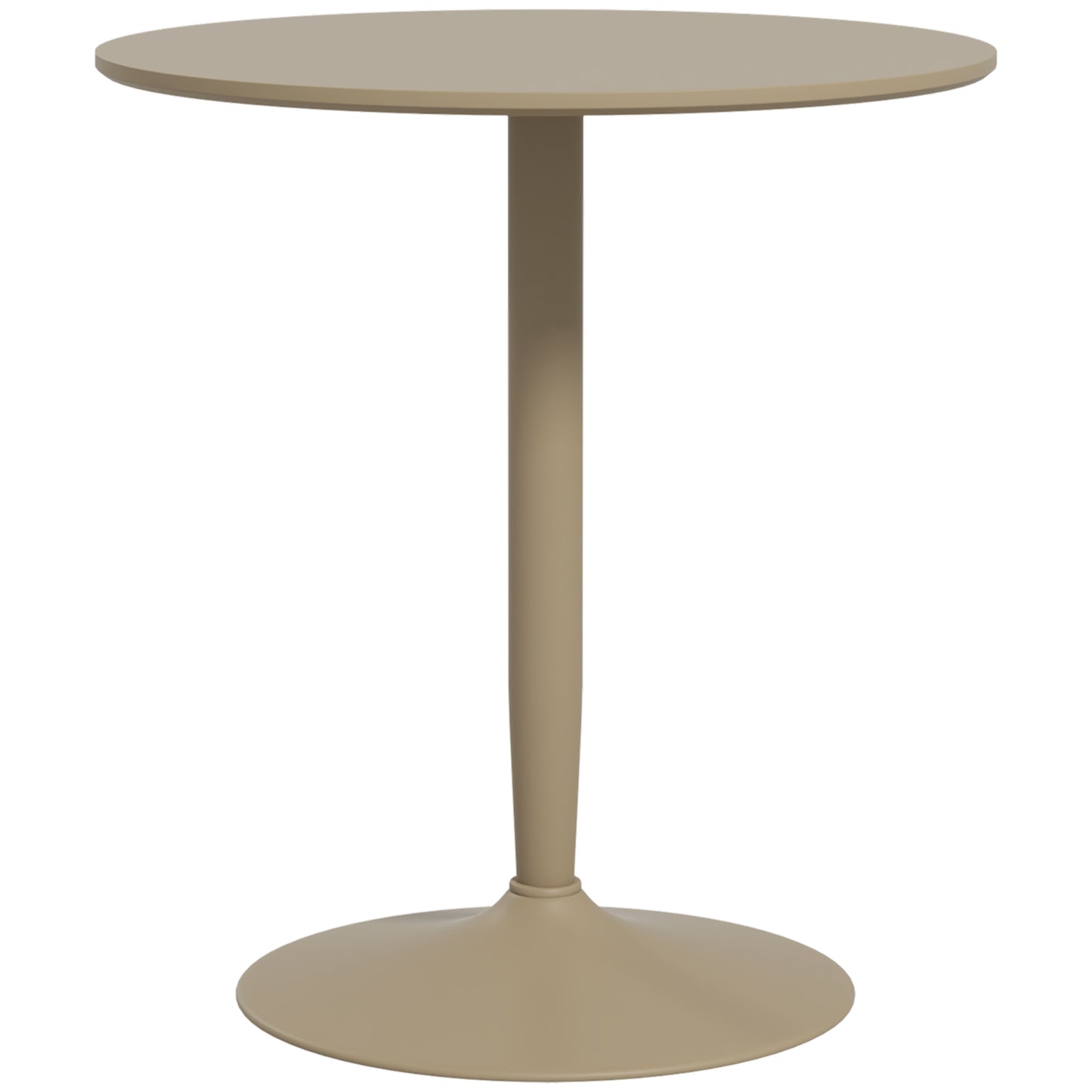 Round Dining Table, Modern Dining Room Table with Steel Base, Non-slip Foot Pad, Space Saving Dining Table, Light Brown