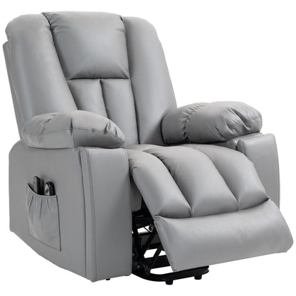 Lift Chair, Quick Assembly, Riser and Recliner Chair with Vibration Massage, Heat, Charcoal Grey