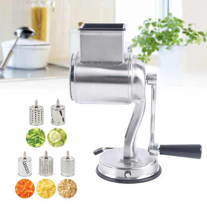 Kitchen Tools Stainless Steel Drum Cutter Slicer with 5 Blades Vegetable Chopper Gadget