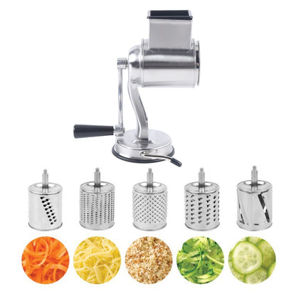 Kitchen Tools Stainless Steel Drum Cutter Slicer with 5 Blades Vegetable Chopper Gadget